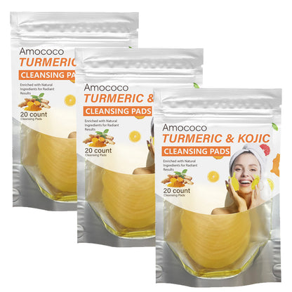 Only Supports Self Pickup With Waybill Amococo Turmeric & Kojic Cleansing Pads Brightened Skin Enriched With Turmeric Root Kojic Acid For Gentle Exfoliation And Tone Evenness